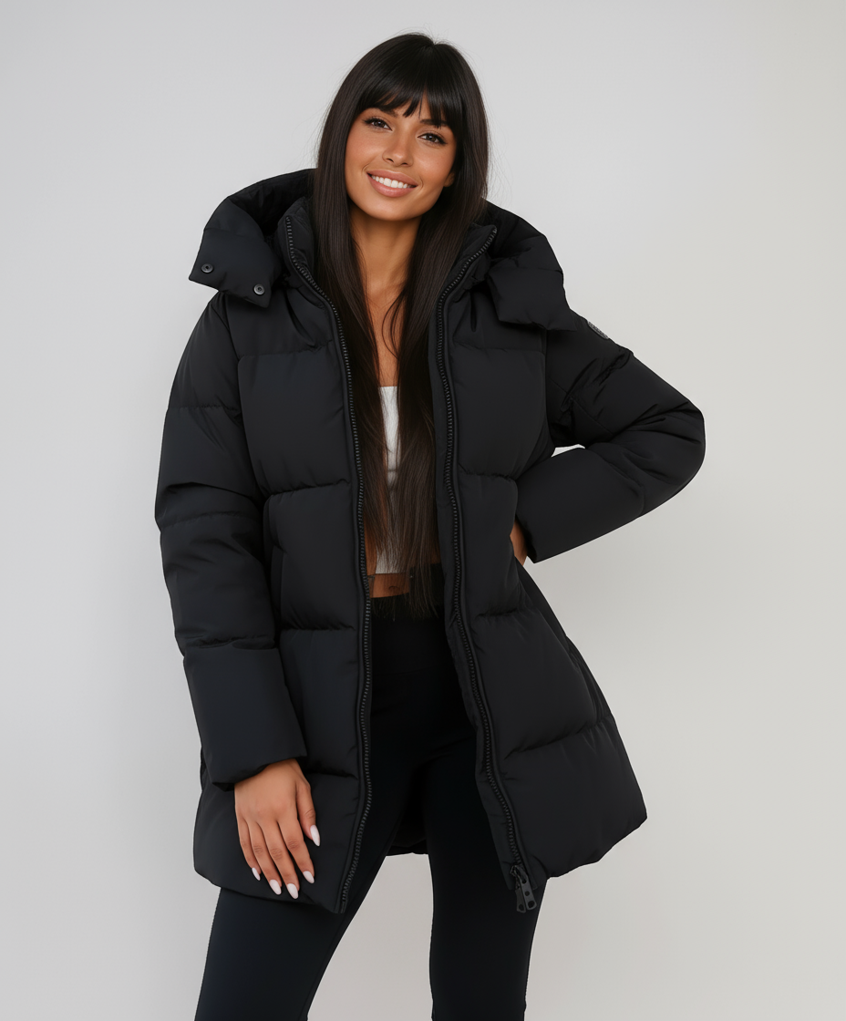 Jacky Zwarte Winterjas Dames | Gewatteerd & Capuchon