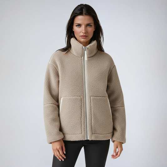 Teddy Dames Jas | Fleece met Rits