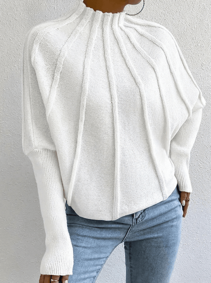 Dames trui met hoge kraag | Batwing Mouwen