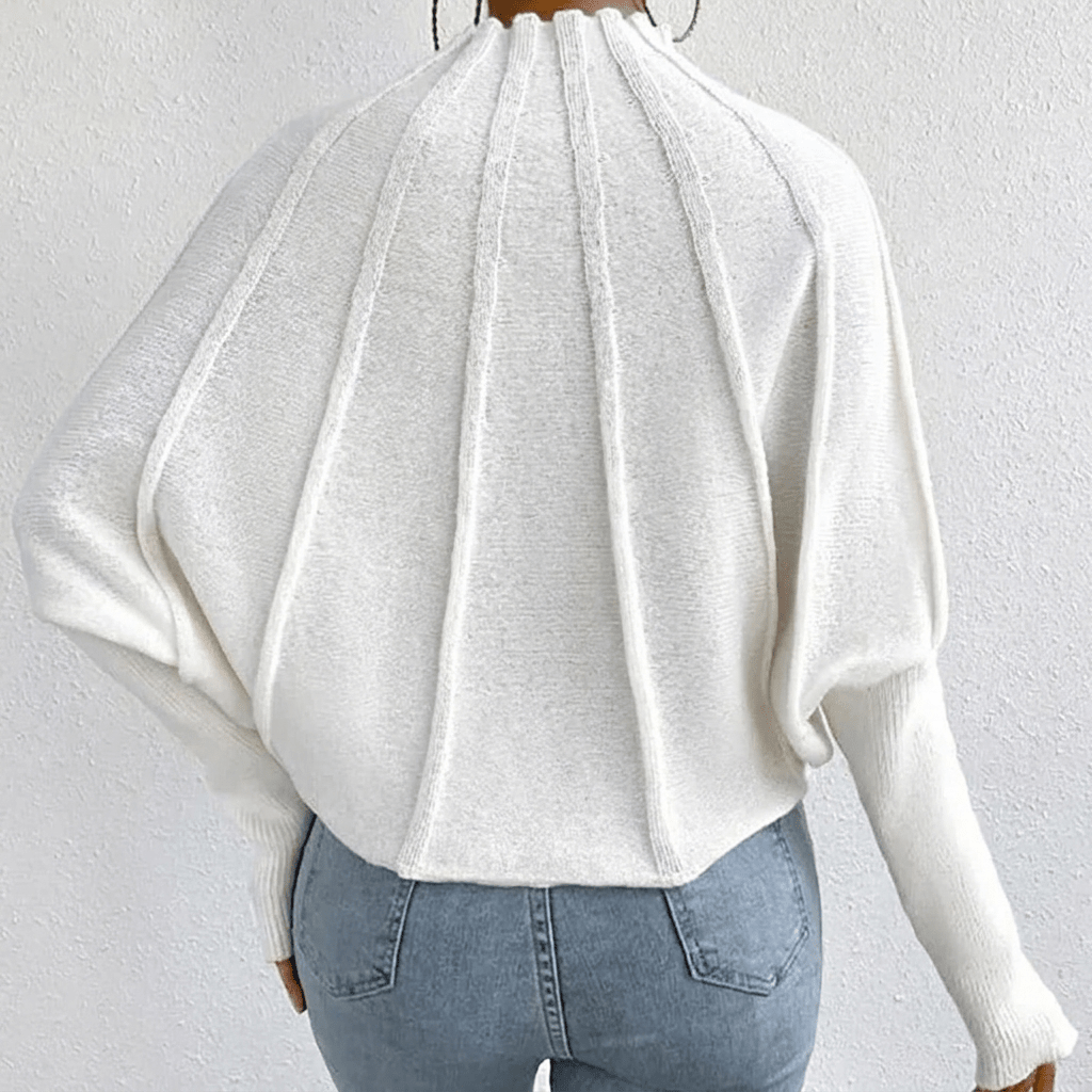 Dames trui met hoge kraag | Batwing Mouwen