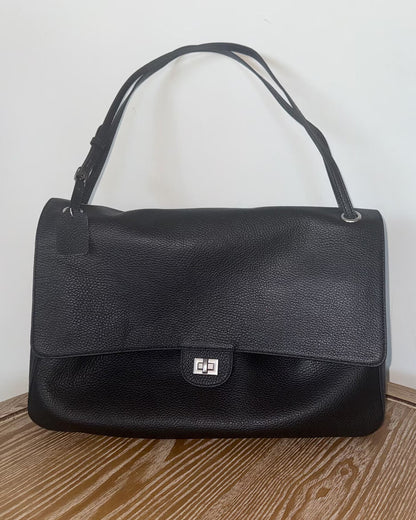 Dames Black Bag | Twist-Lock Flapsluiting