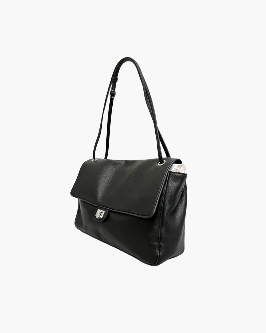 Dames Black Bag | Twist-Lock Flapsluiting