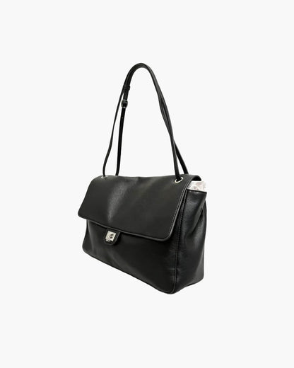 Dames Black Bag | Twist-Lock Flapsluiting
