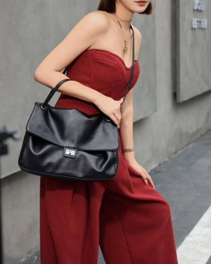 Dames Black Bag | Twist-Lock Flapsluiting