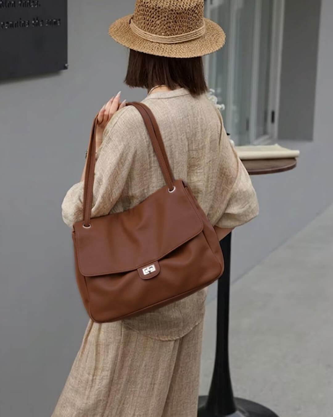 Dames Black Bag | Twist-Lock Flapsluiting