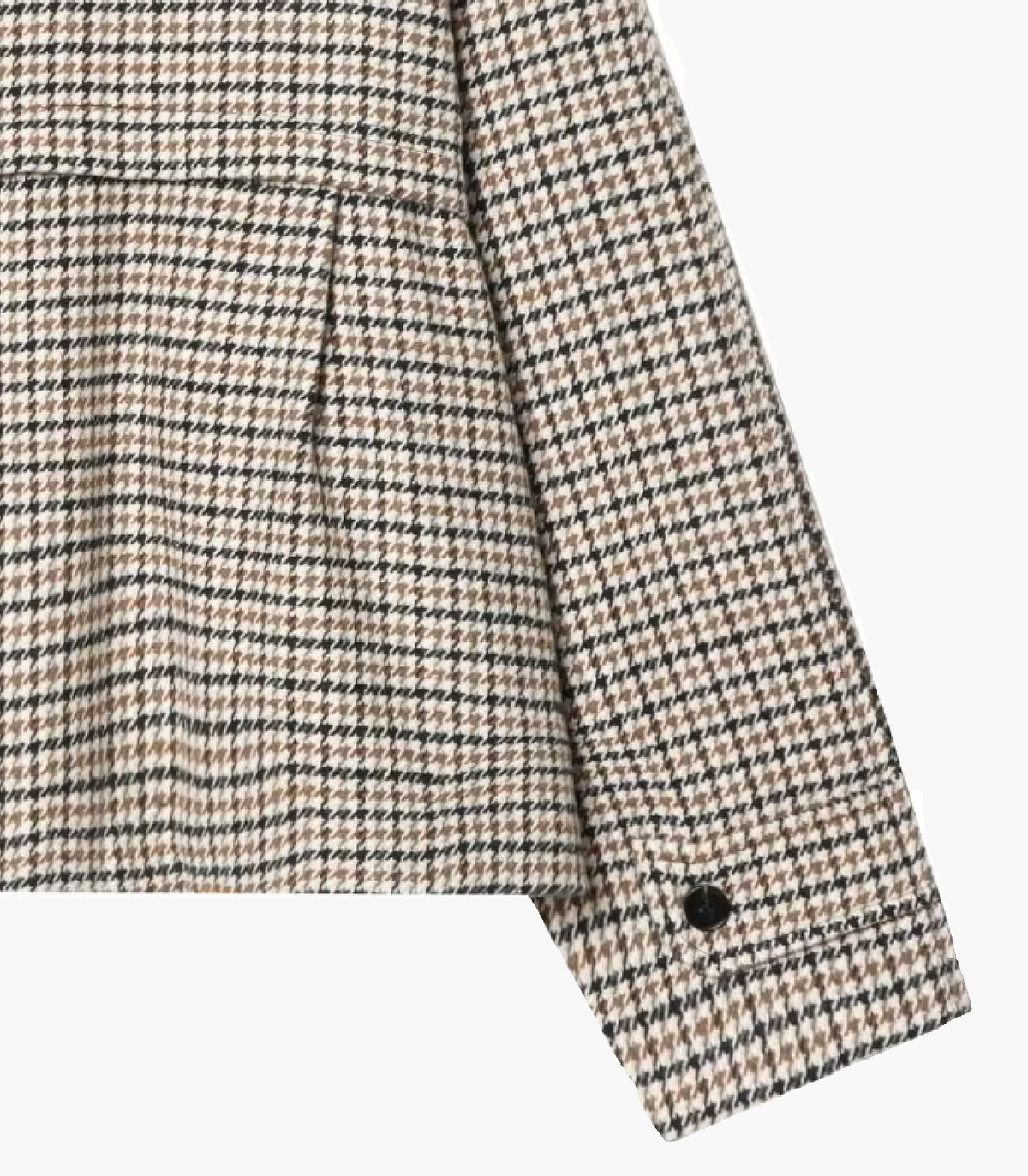 Dames cropped jas | Pied-de-poule & Hoge kraag