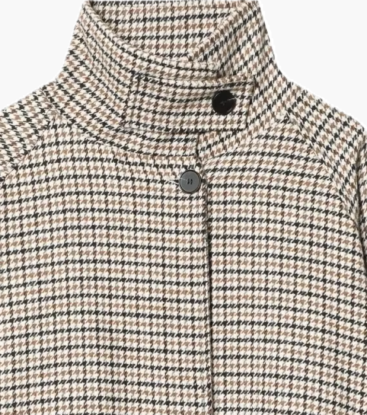 Dames cropped jas | Pied-de-poule & Hoge kraag