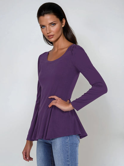 Mila Shirt Dames | Lange Mouwen & Ronde Hals
