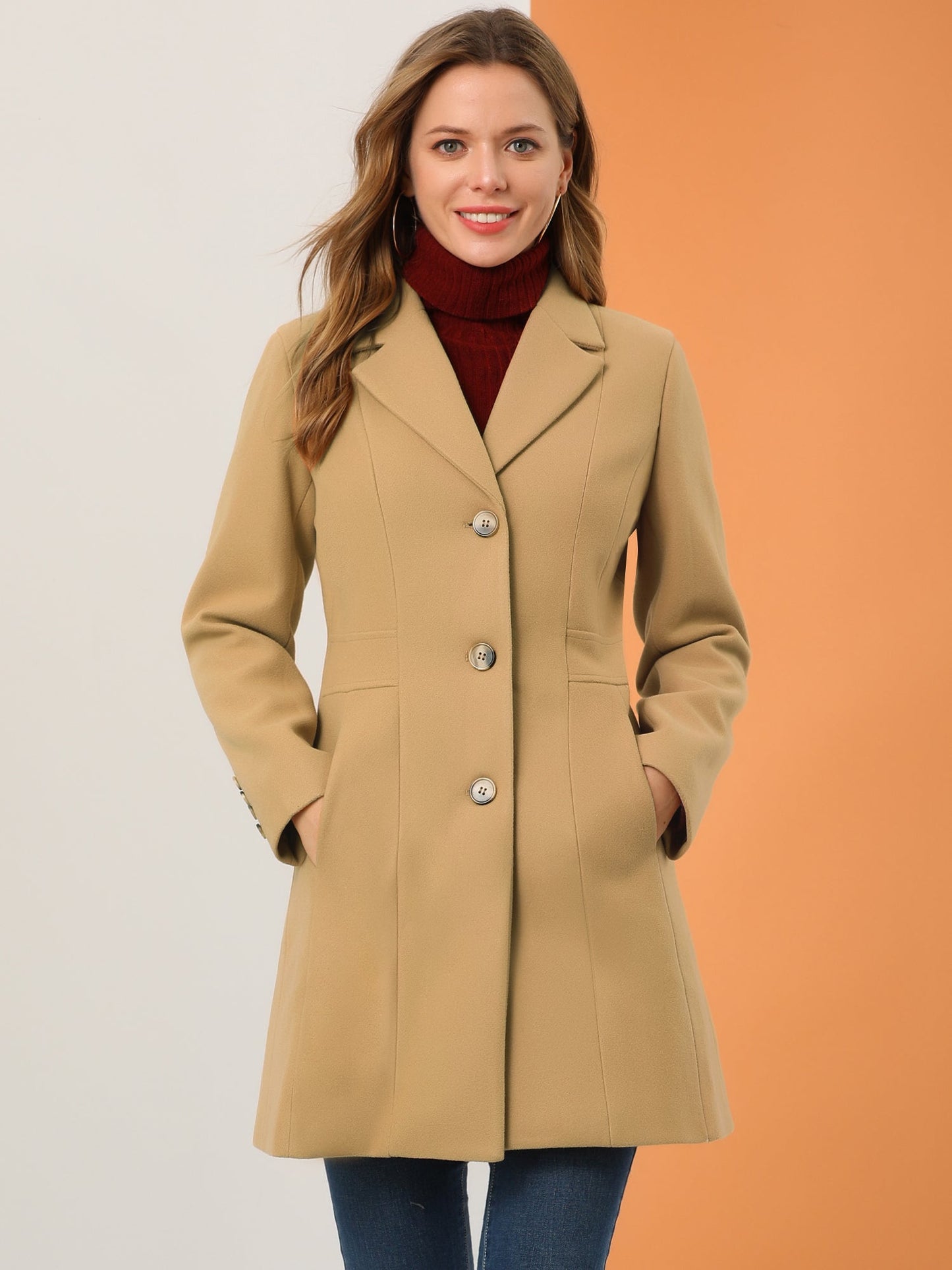 Isabelle Dames Winterjas | Lange Jas met Knoopsluiting