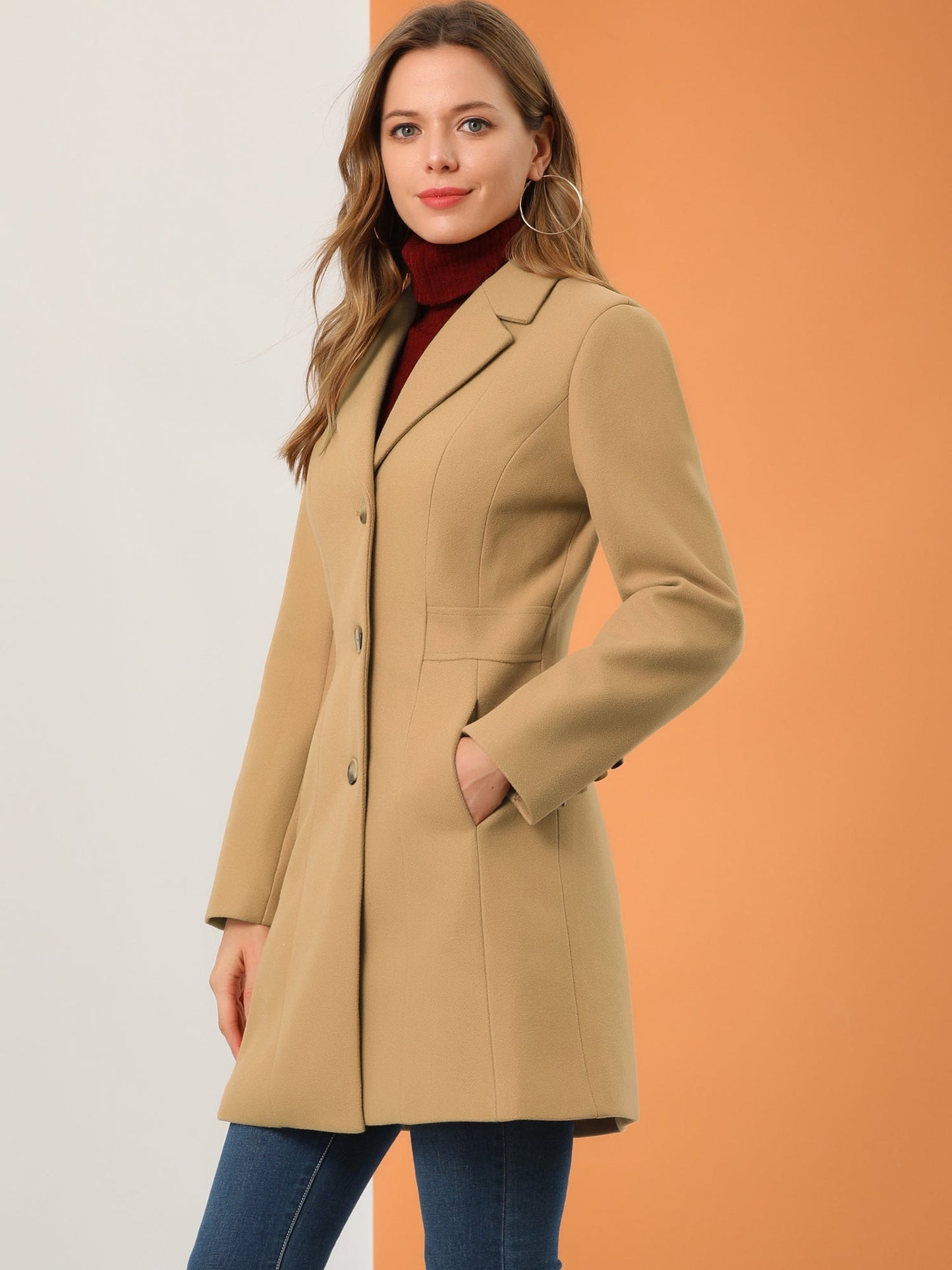 Isabelle Dames Winterjas | Lange Jas met Knoopsluiting