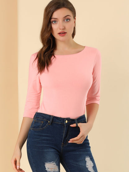 Lina Shirt Dames | Ronde Hals & 3/4 Mouwen