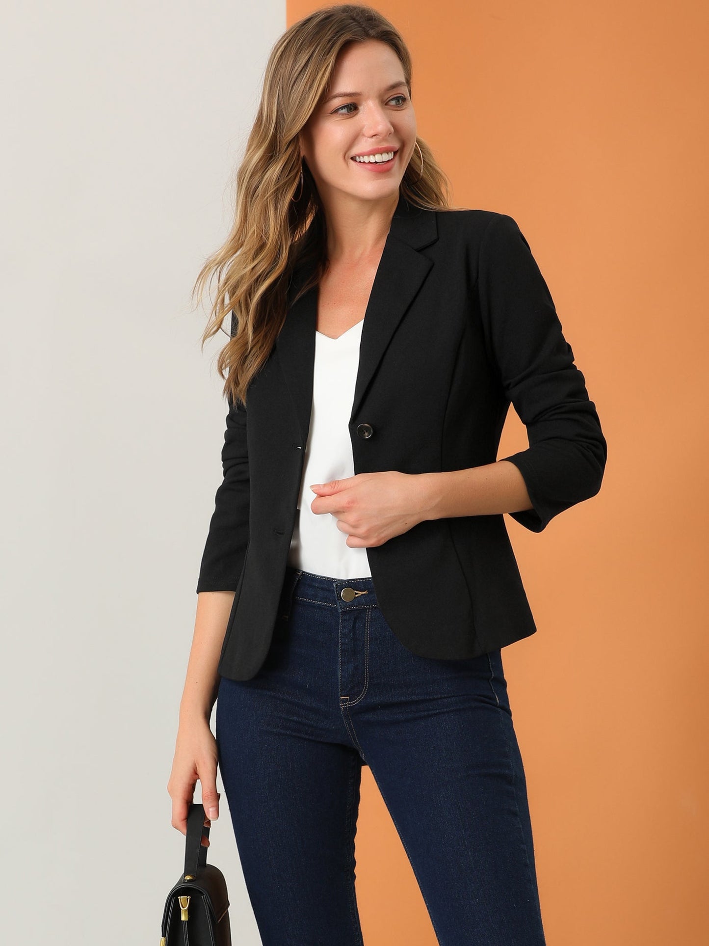 Elena Dames Blazer | Getailleerd Colbert met Revers & Knopen