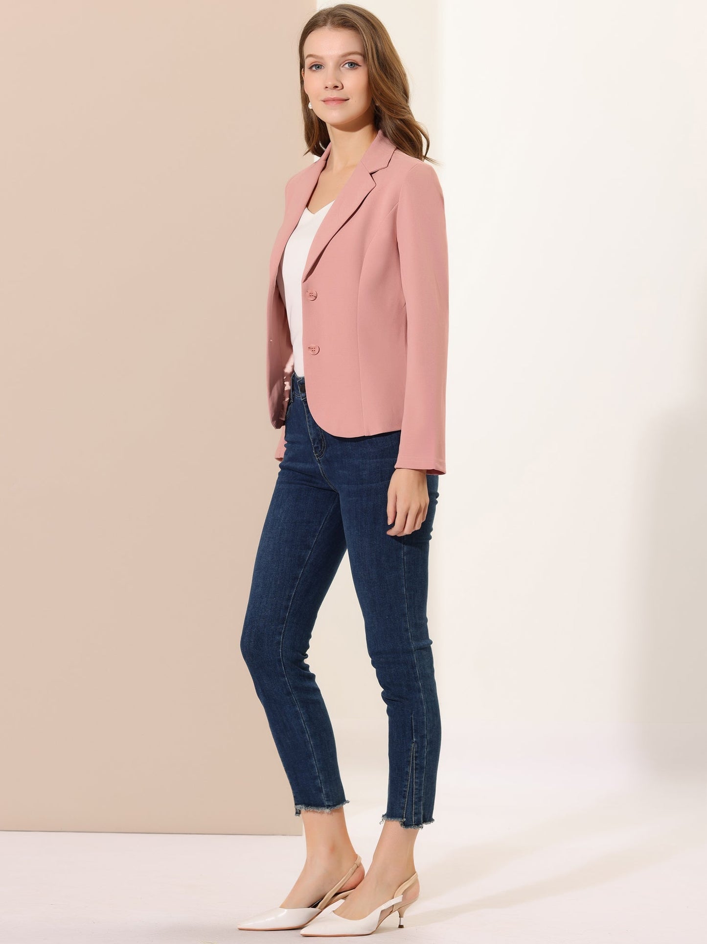 Elena Dames Blazer | Getailleerd Colbert met Revers & Knopen