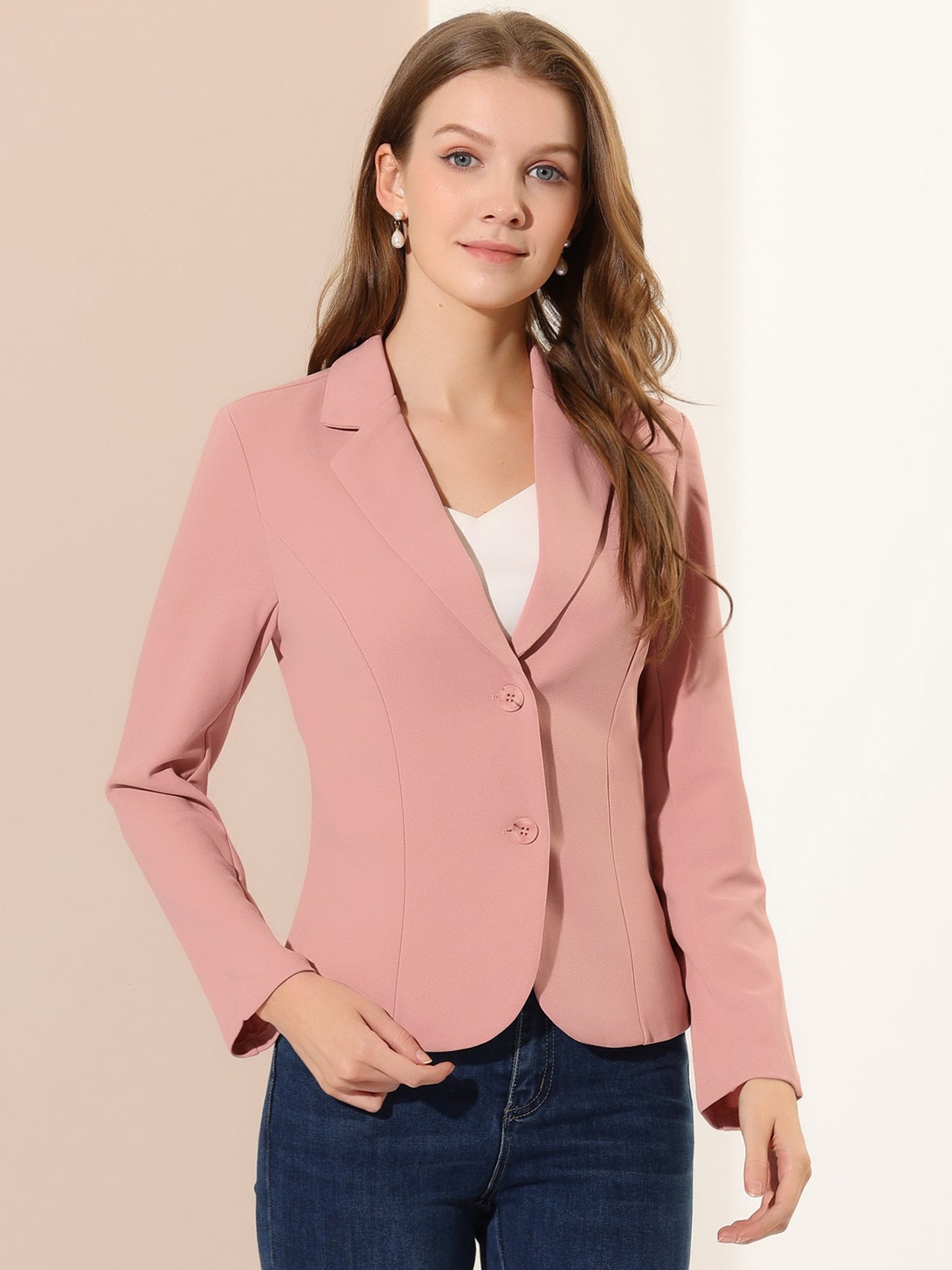 Elena Dames Blazer | Getailleerd Colbert met Revers & Knopen