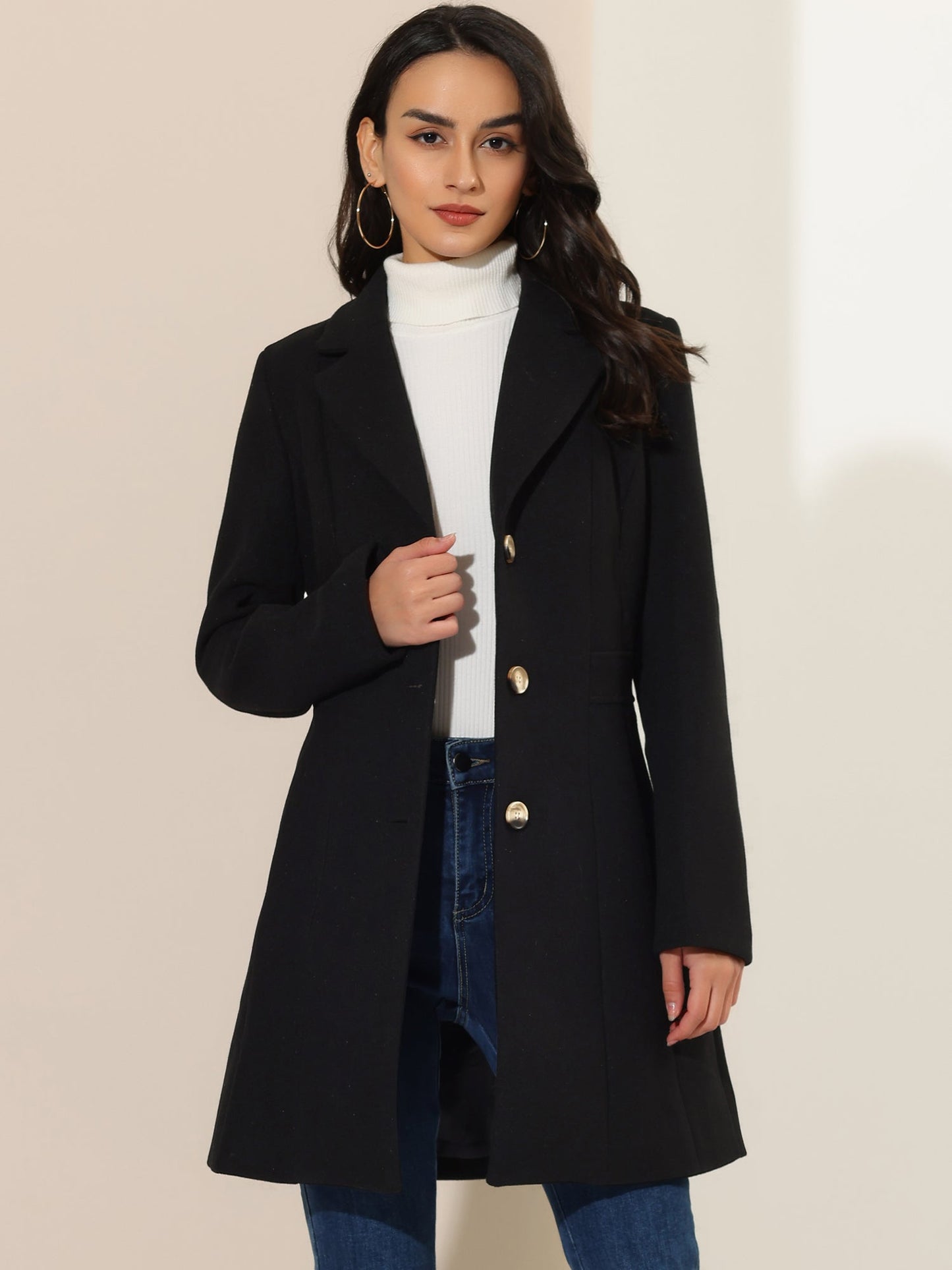 Isabelle Dames Winterjas | Lange Jas met Knoopsluiting