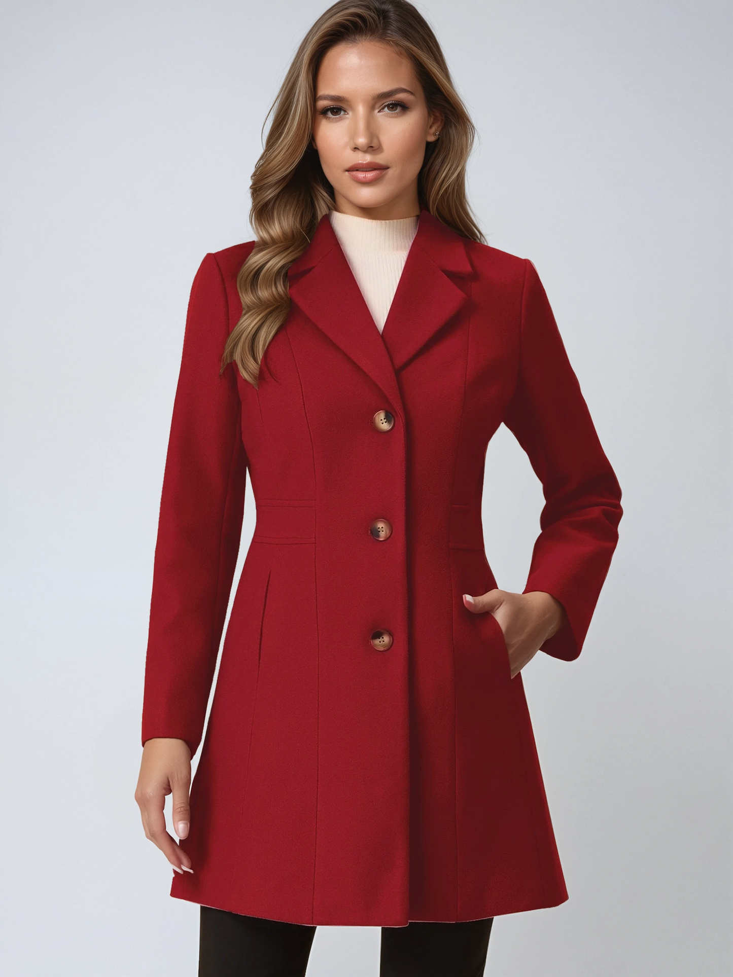 Isabelle Dames Winterjas | Lange Jas met Knoopsluiting