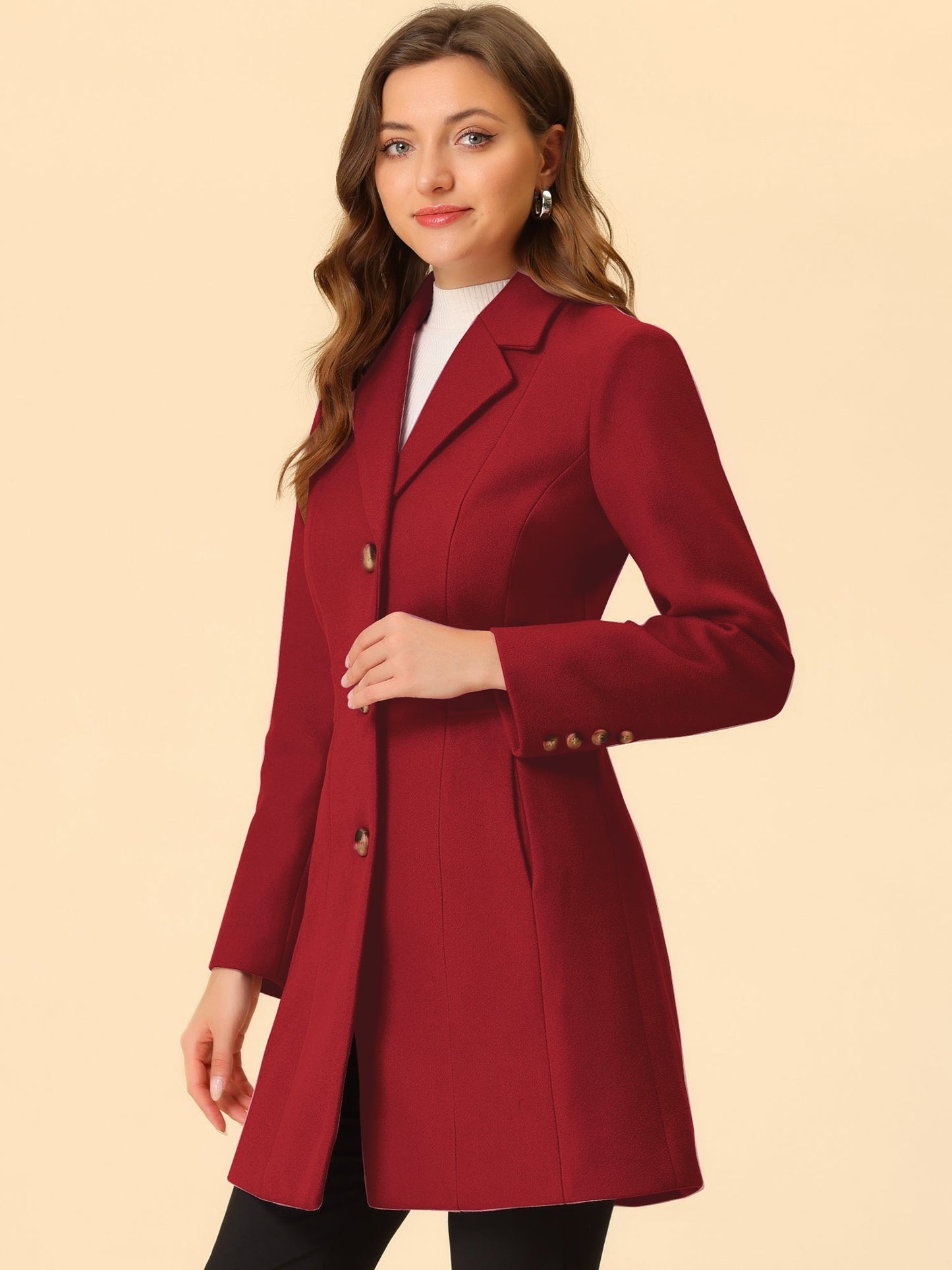 Isabelle Dames Winterjas | Lange Jas met Knoopsluiting
