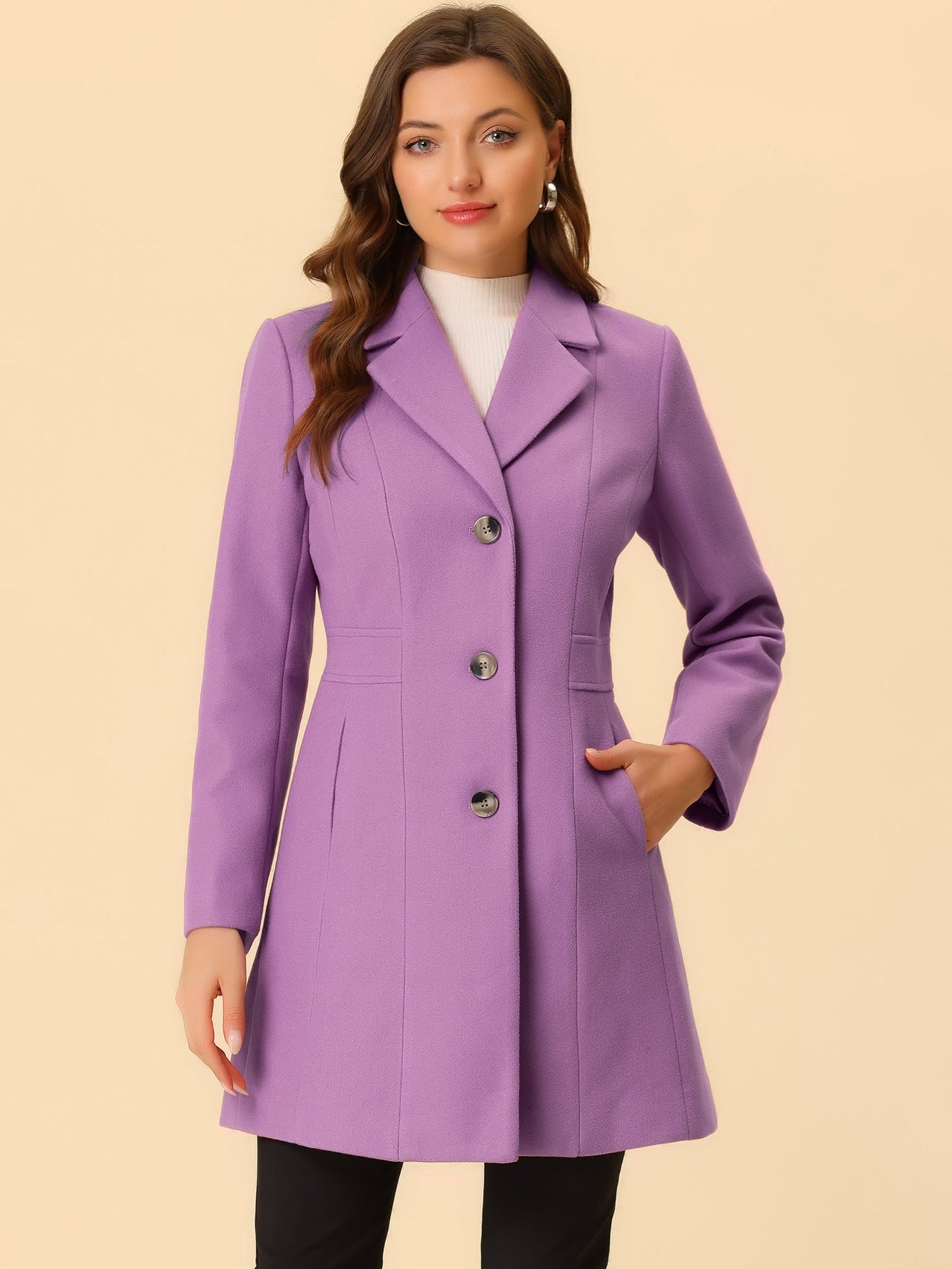 Isabelle Dames Winterjas | Lange Jas met Knoopsluiting