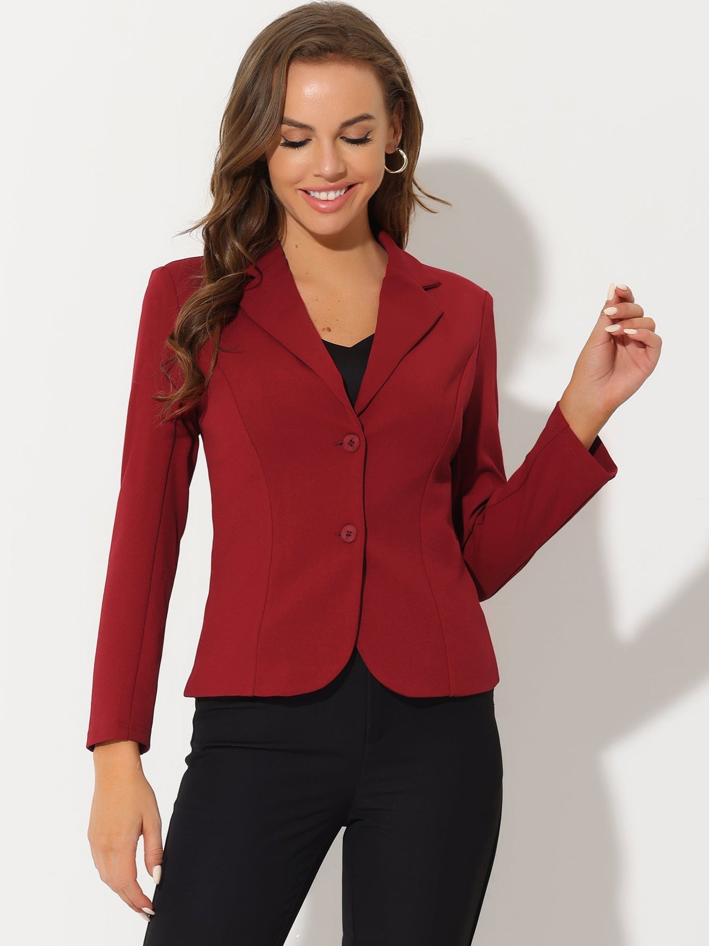 Elena Dames Blazer | Getailleerd Colbert met Revers & Knopen