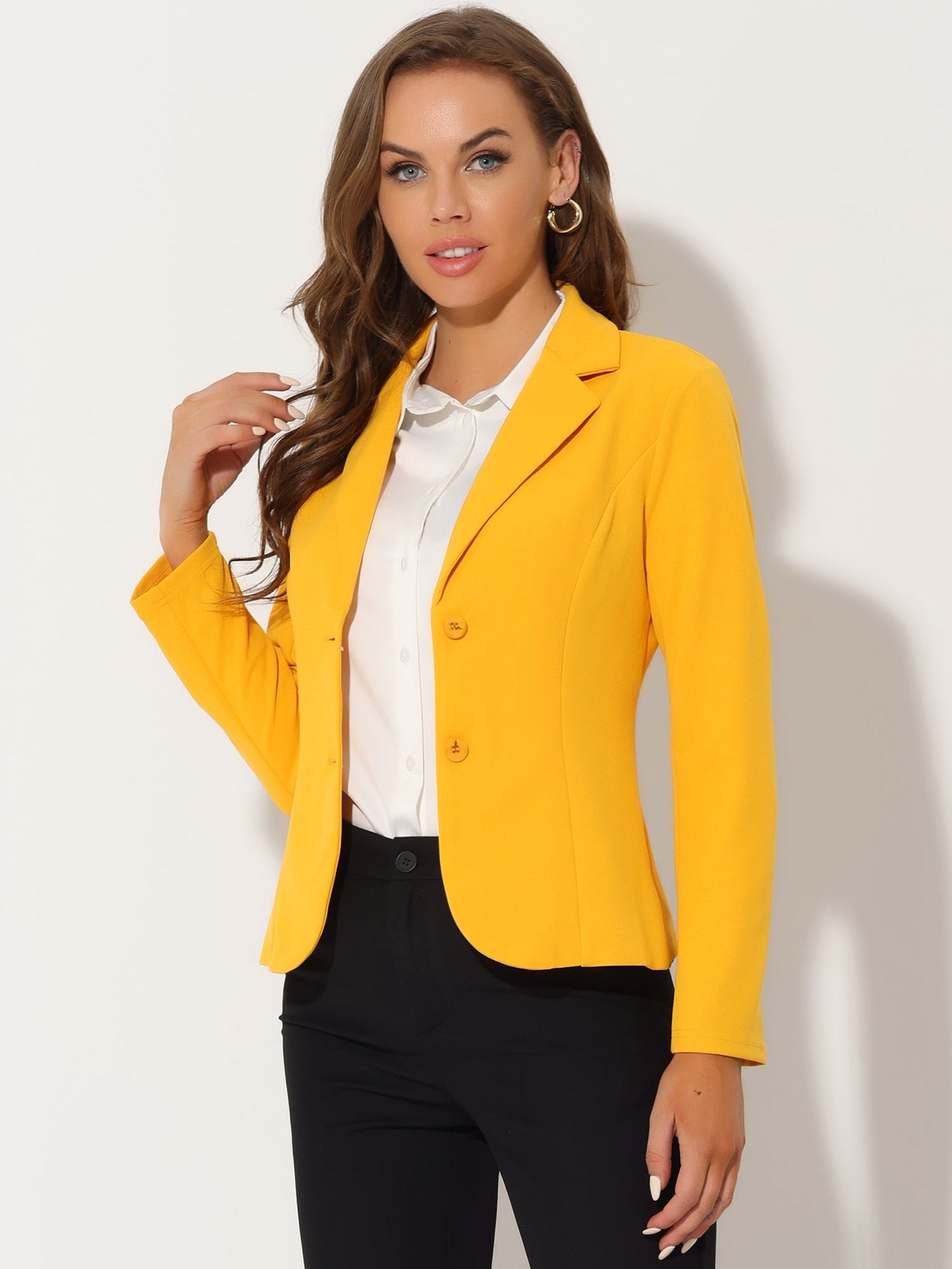 Elena Dames Blazer | Getailleerd Colbert met Revers & Knopen