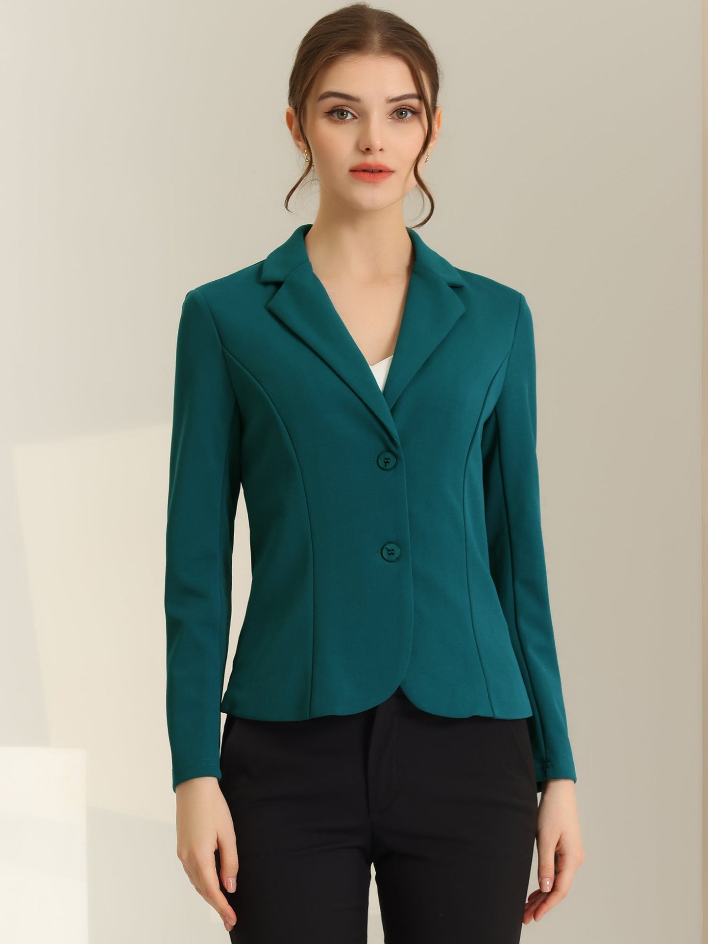 Elena Dames Blazer | Getailleerd Colbert met Revers & Knopen