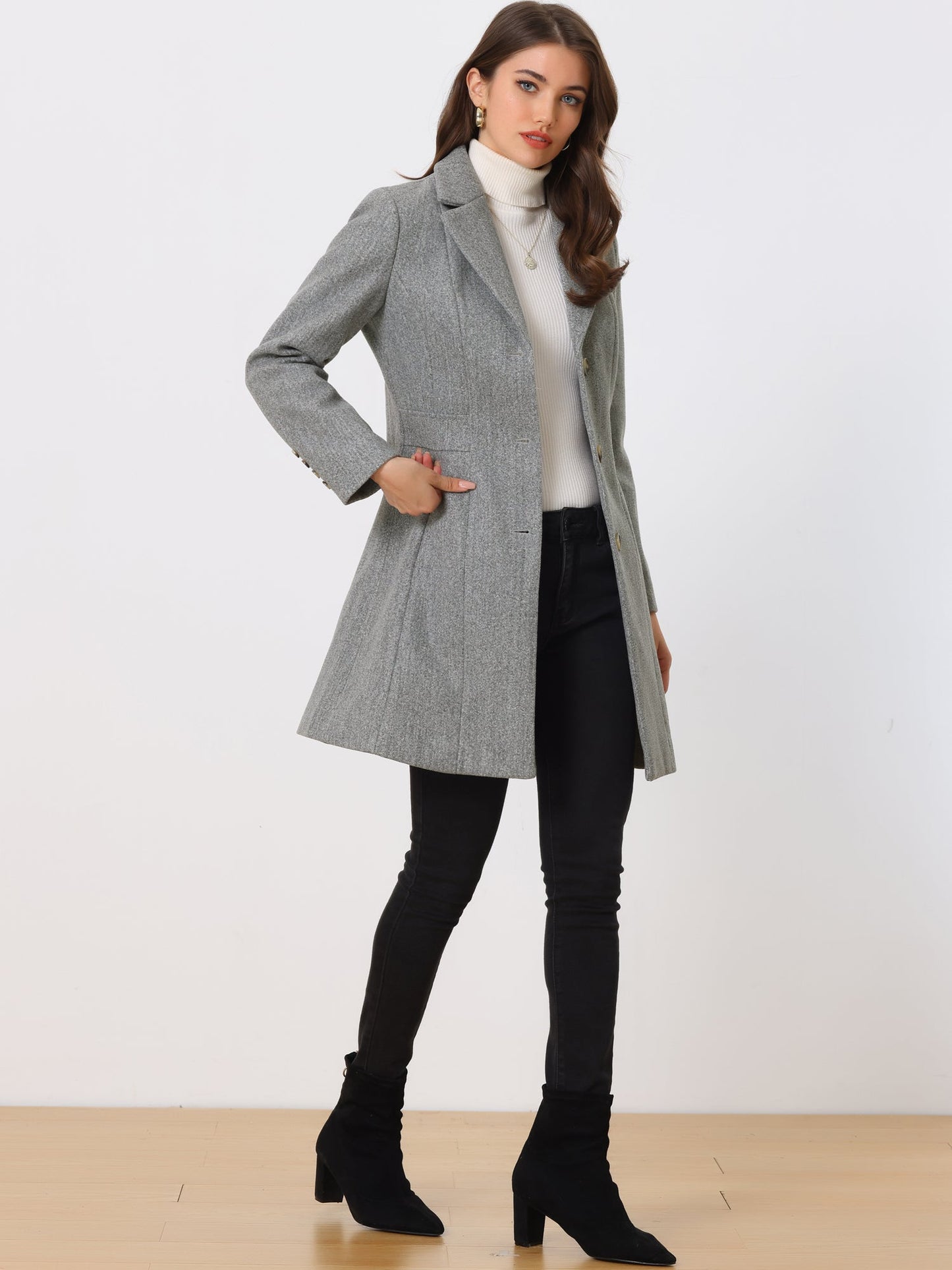 Isabelle Dames Winterjas | Lange Jas met Knoopsluiting