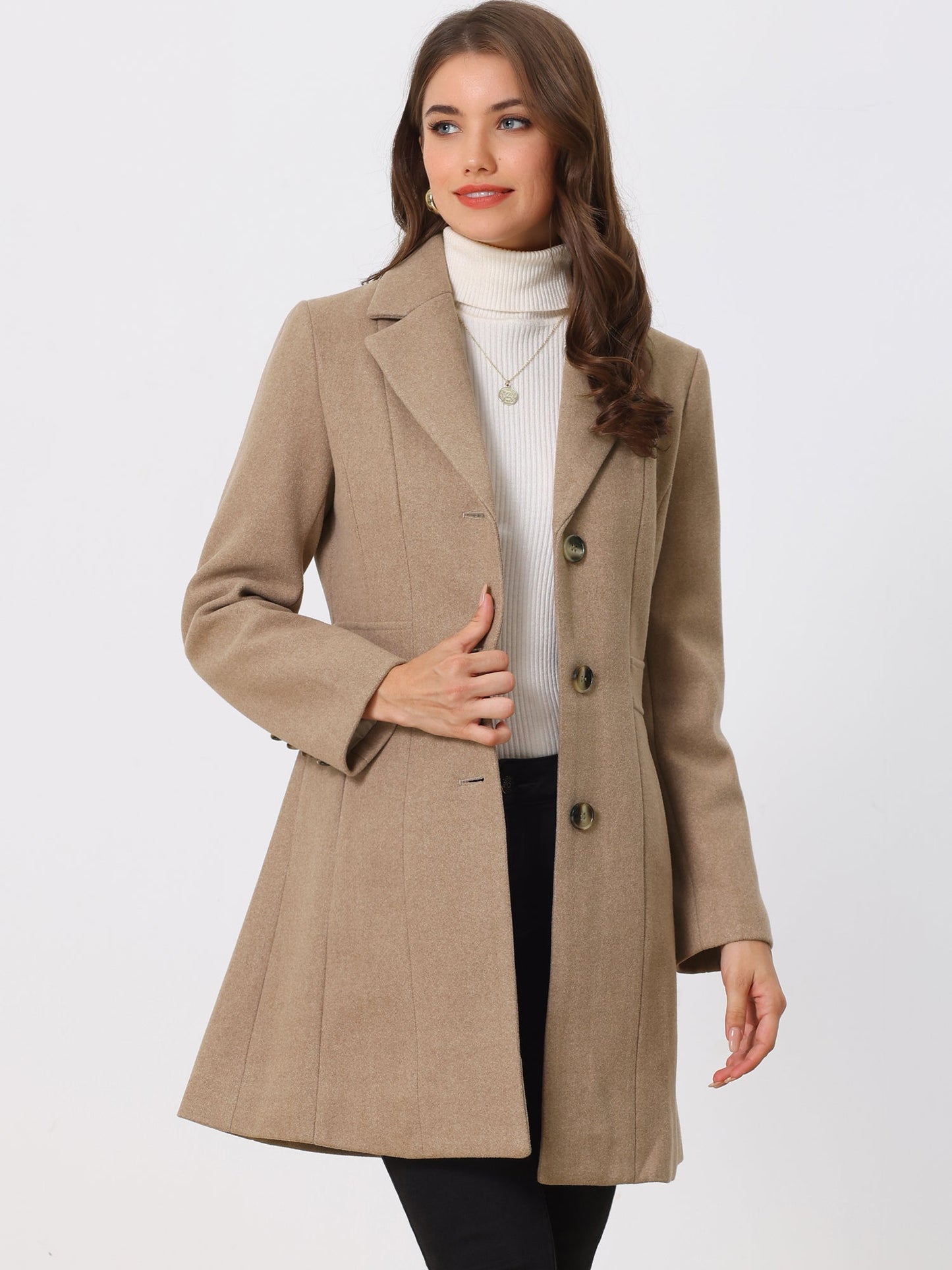 Isabelle Dames Winterjas | Lange Jas met Knoopsluiting