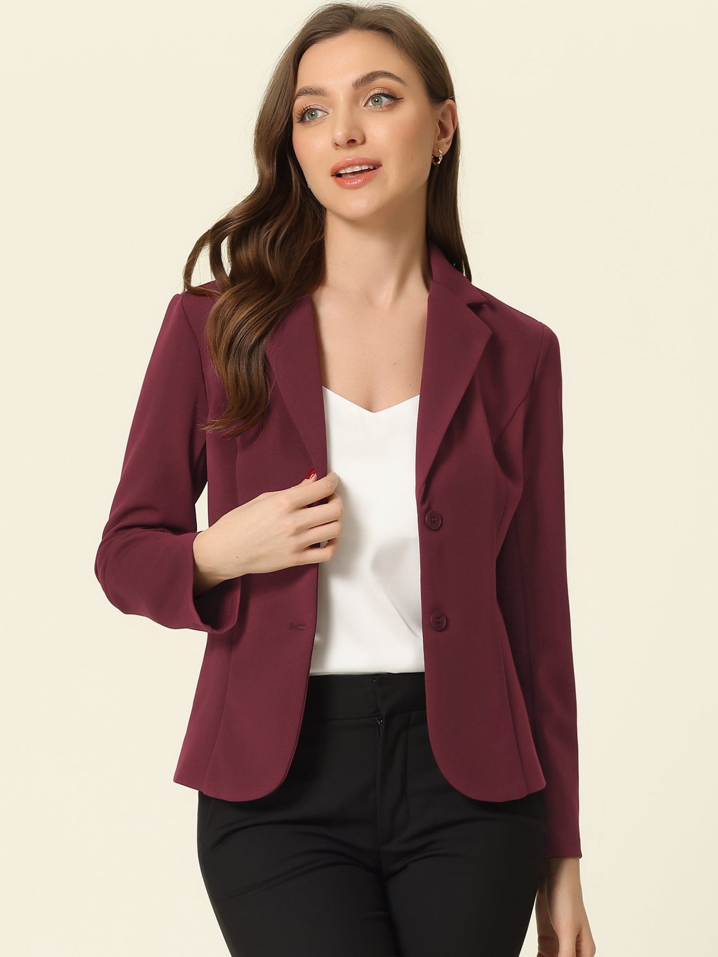 Elena Dames Blazer | Getailleerd Colbert met Revers & Knopen