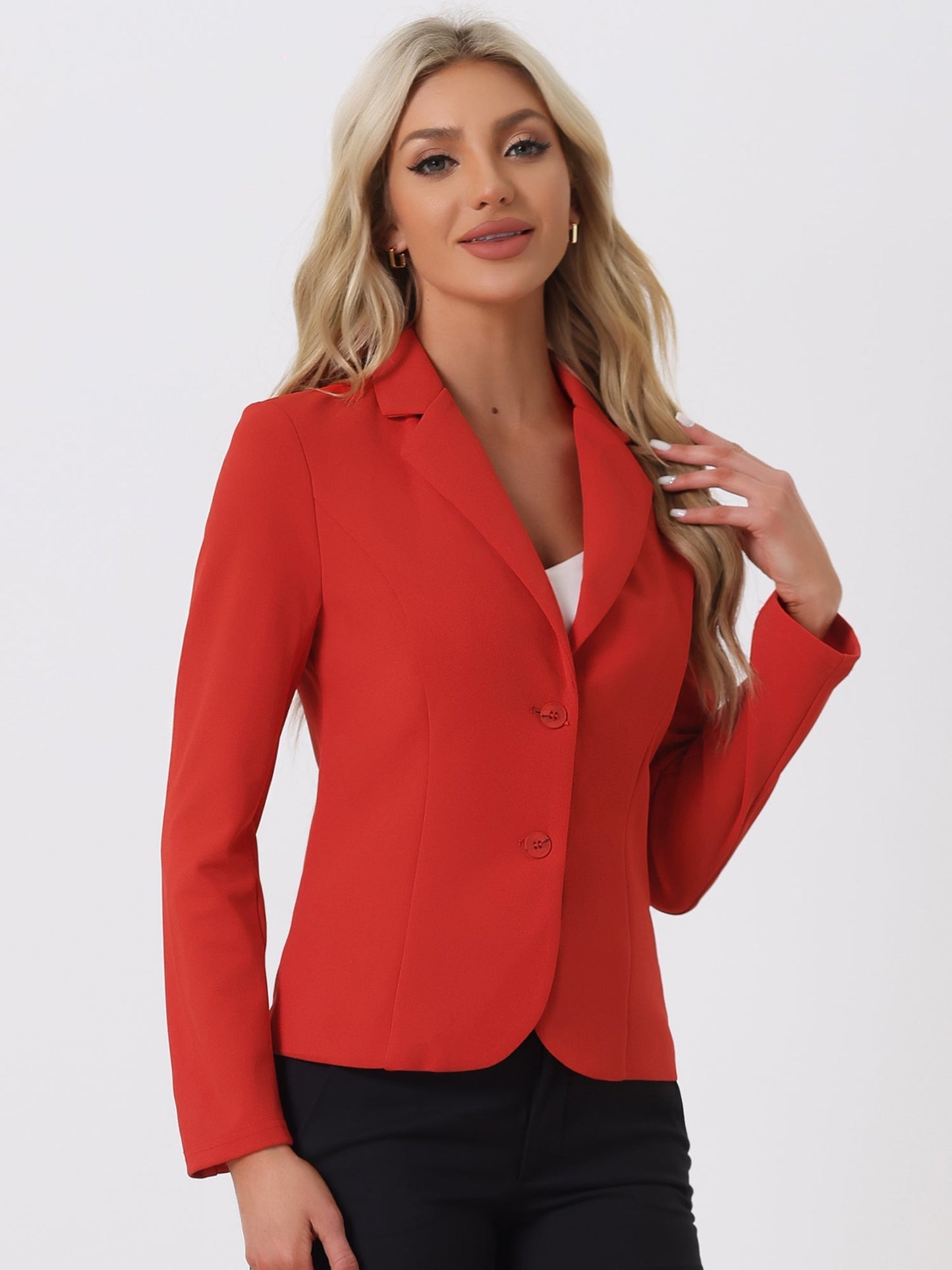 Elena Dames Blazer | Getailleerd Colbert met Revers & Knopen