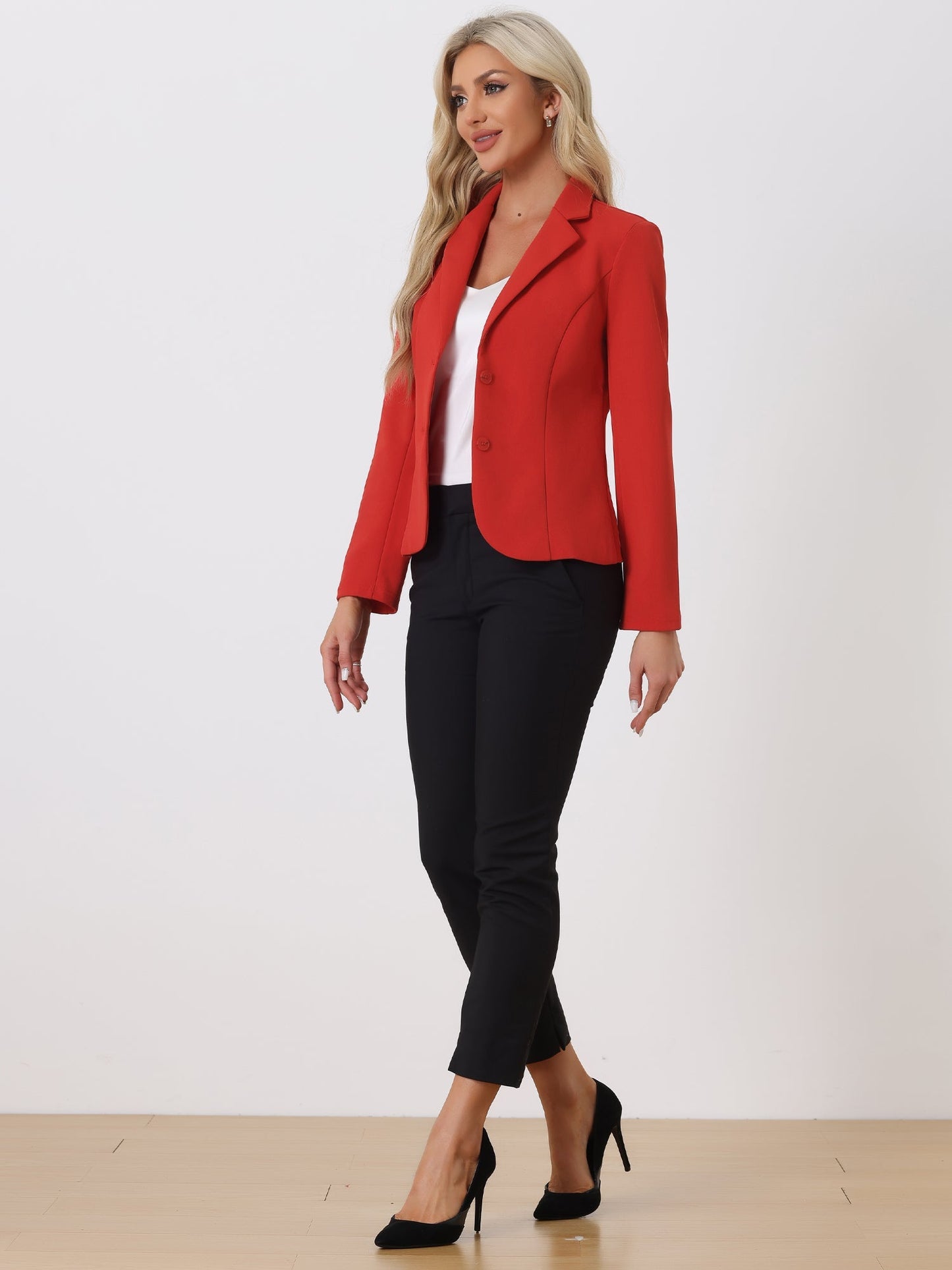 Elena Dames Blazer | Getailleerd Colbert met Revers & Knopen