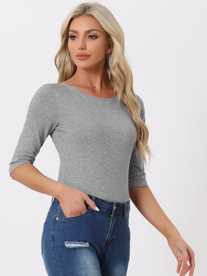 Lina Shirt Dames | Ronde Hals & 3/4 Mouwen