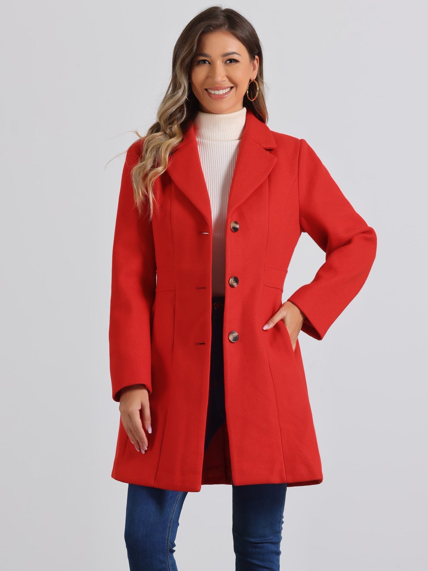 Isabelle Dames Winterjas | Lange Jas met Knoopsluiting