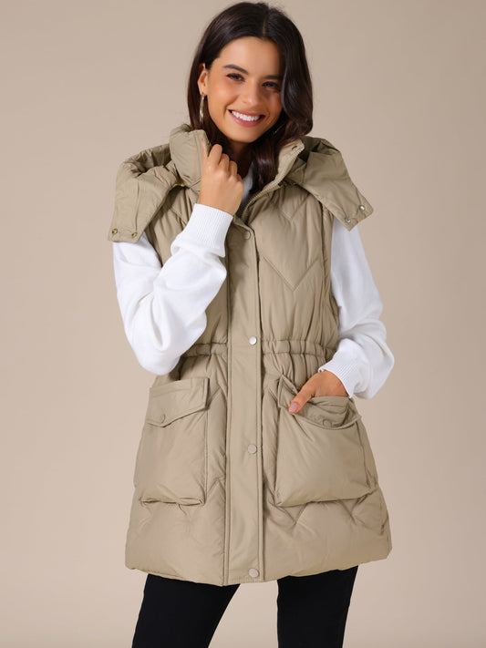 Dames Bodywarmer | Lang & Gewatteerd met Capuchon