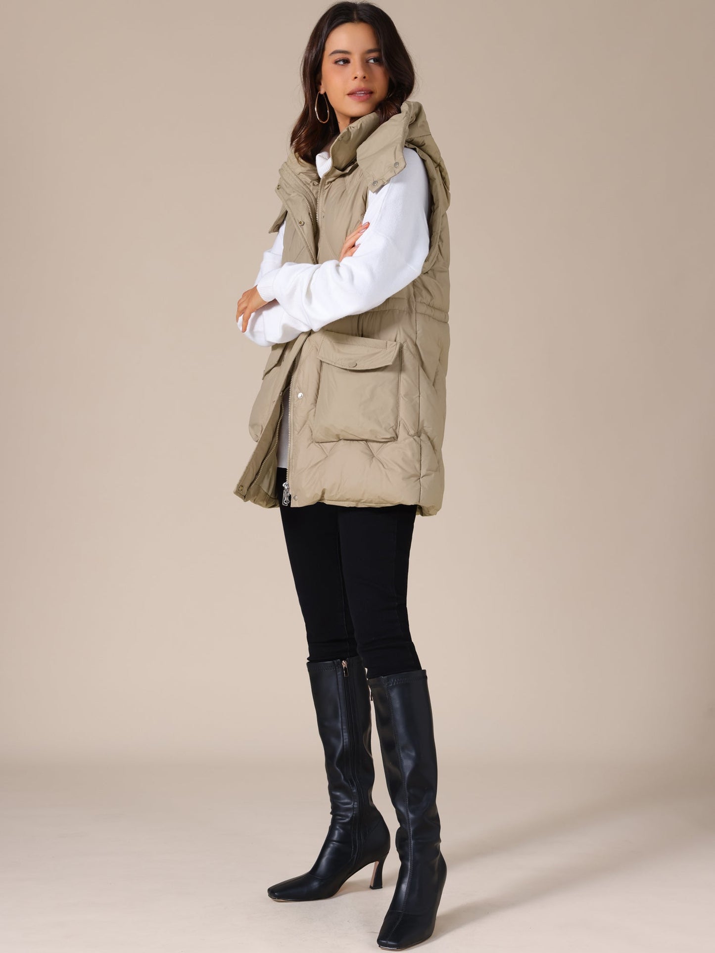 Dames Bodywarmer | Lang & Gewatteerd met Capuchon