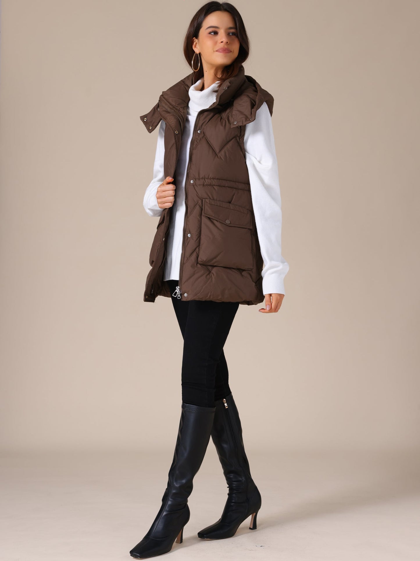 Dames Bodywarmer | Lang & Gewatteerd met Capuchon