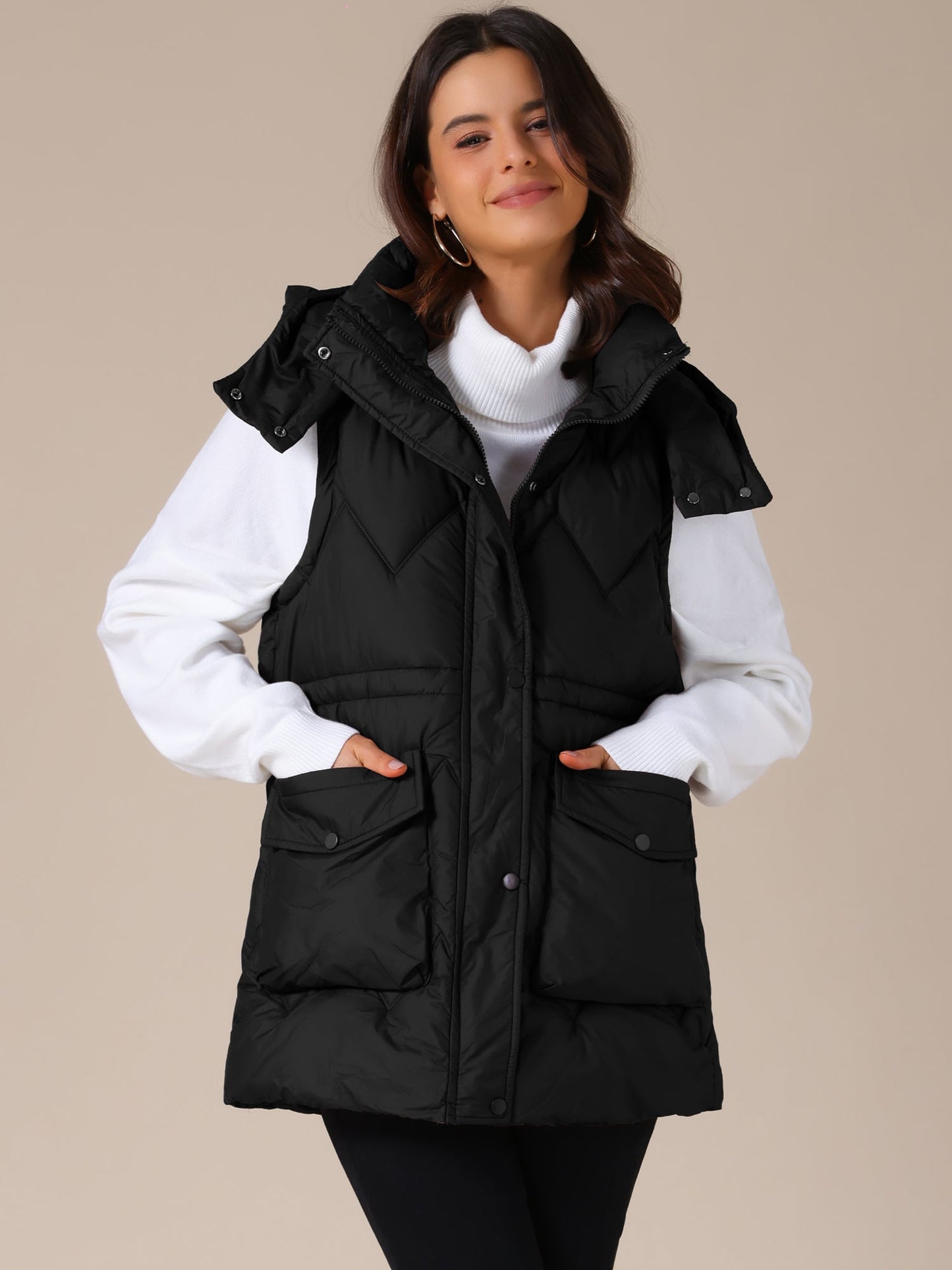 Dames Bodywarmer | Lang & Gewatteerd met Capuchon