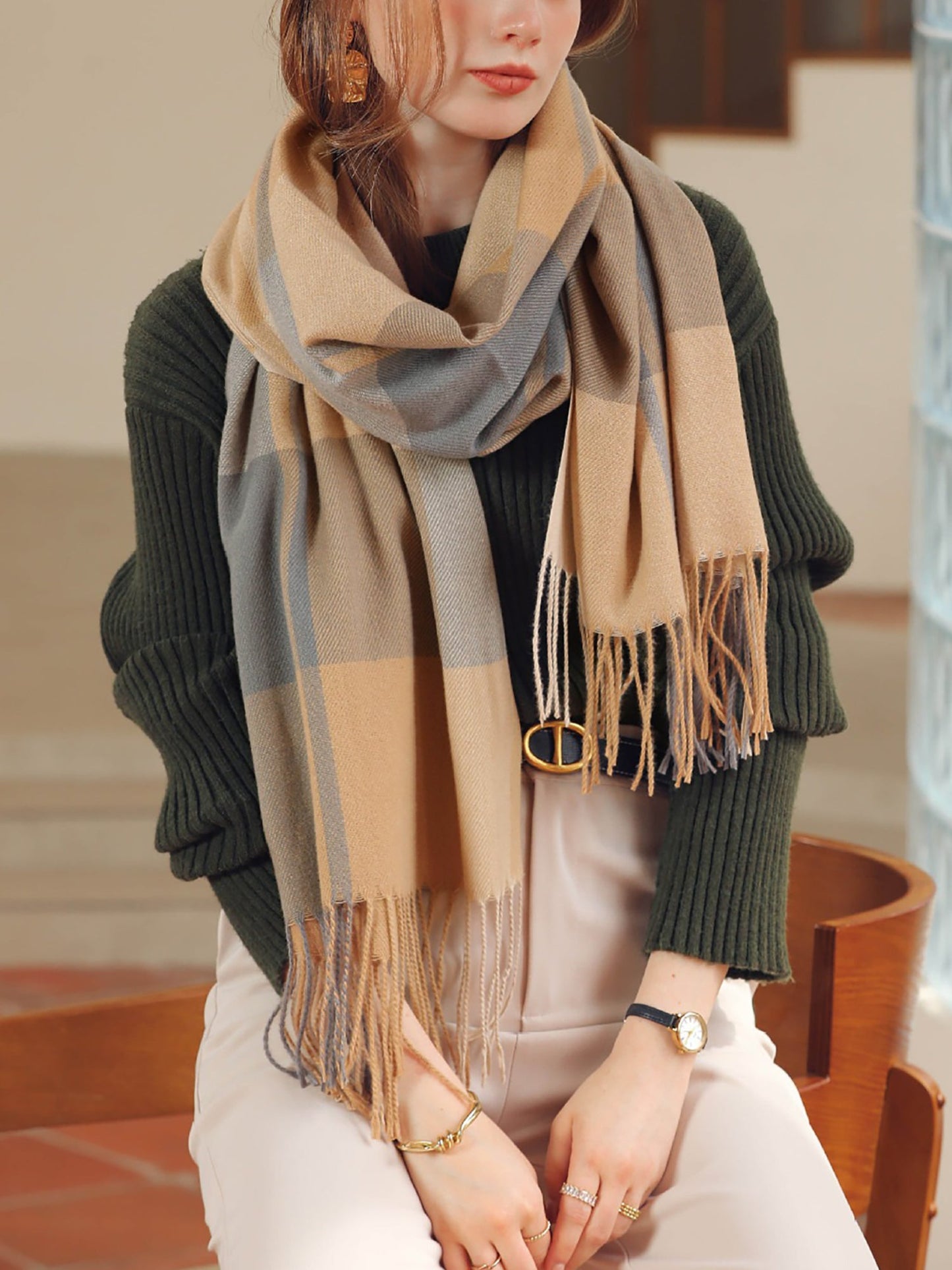 Noelle | Geruite Sjaal Dames