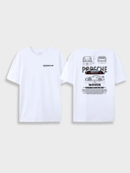 Sportief Oversized T-shirt met Porsche Auto Design