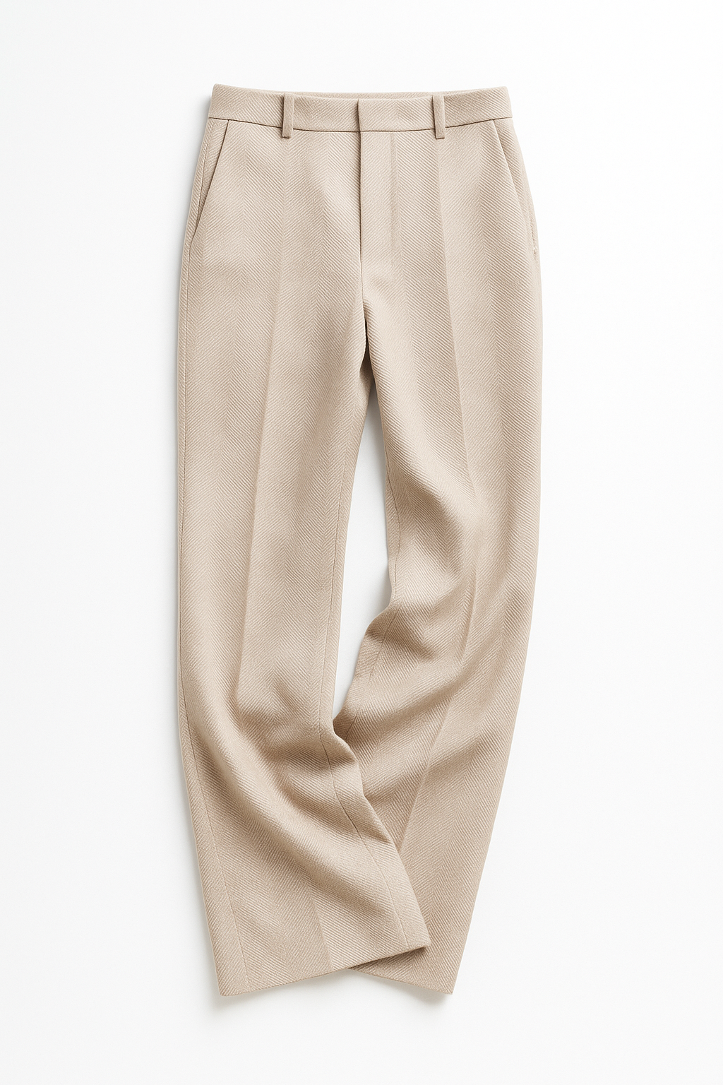Dames Pantalon | Wolmix Broek met Hoge Taille