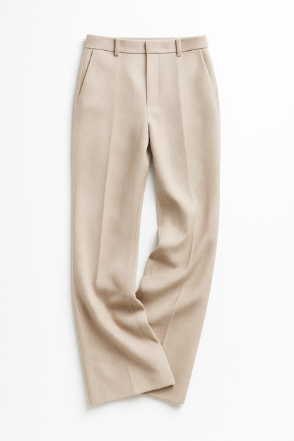 Dames Pantalon | Wolmix Broek met Hoge Taille