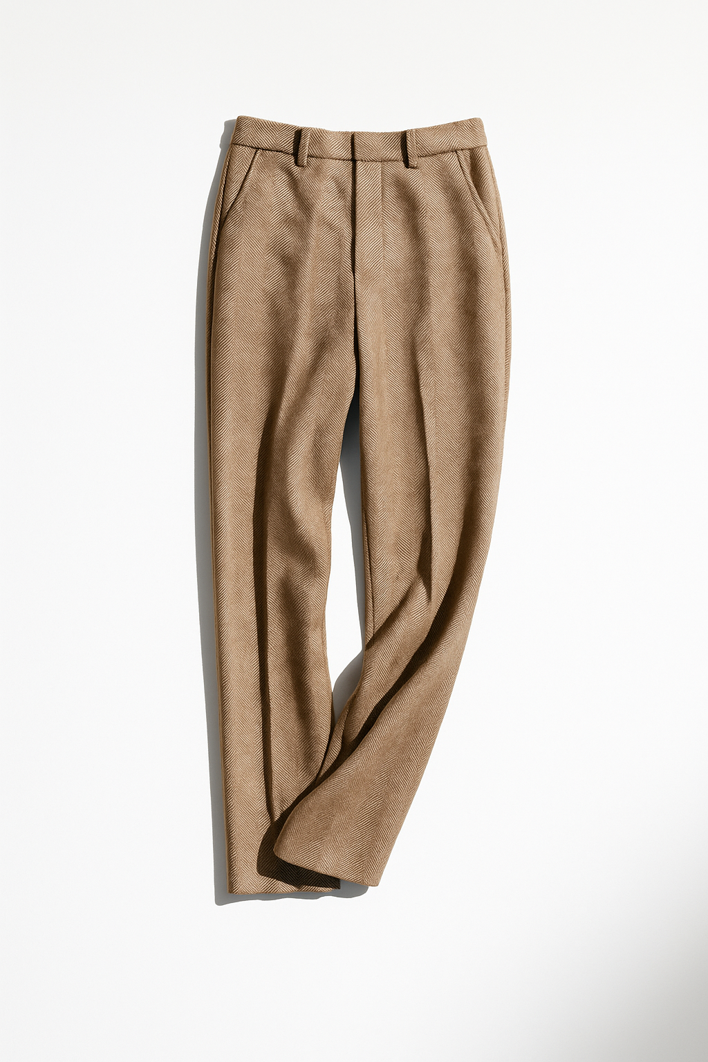 Dames Pantalon | Wolmix Broek met Hoge Taille
